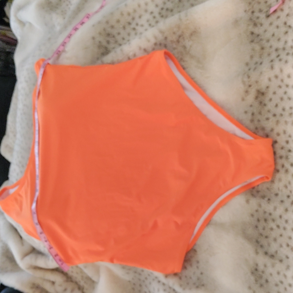 One-shoulder, Neon, Orange, Swimsuit, 2XL